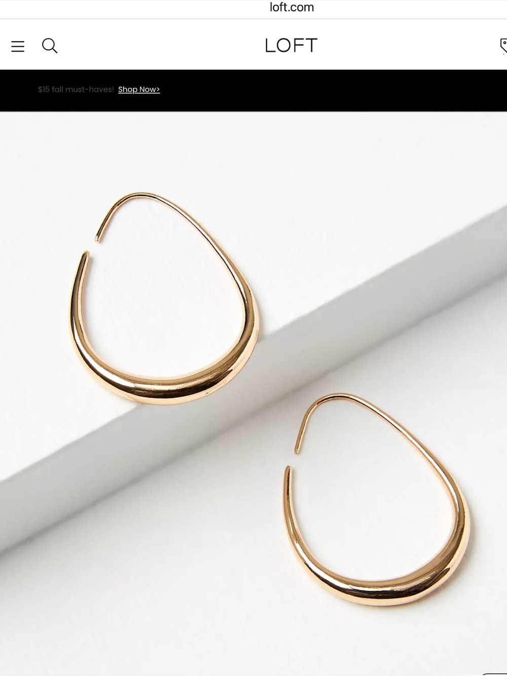 New Loft Metallic Drop Teardrop Earrings - Picture 10 of 11